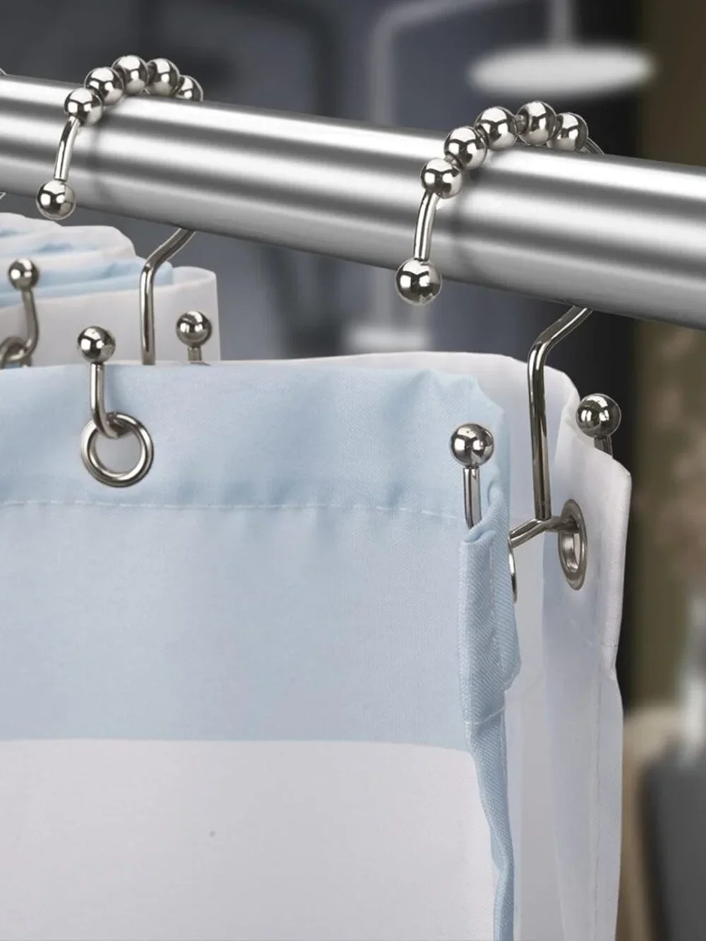 Titanker Shower Curtain Hooks Rings Rust Resistant Metal Double Glide